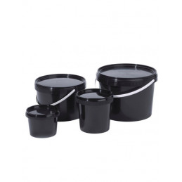 Plastový kbelík na barvu s víkem, černý