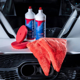 POLYTOP Mikrovláknová utěrka bez okrajů Diamant red